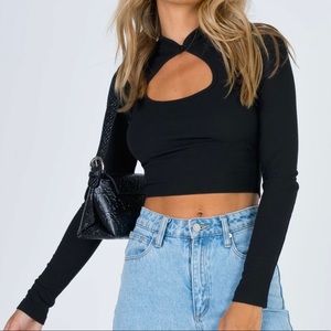 Princess Polly Long Sleeve Keyhole Top